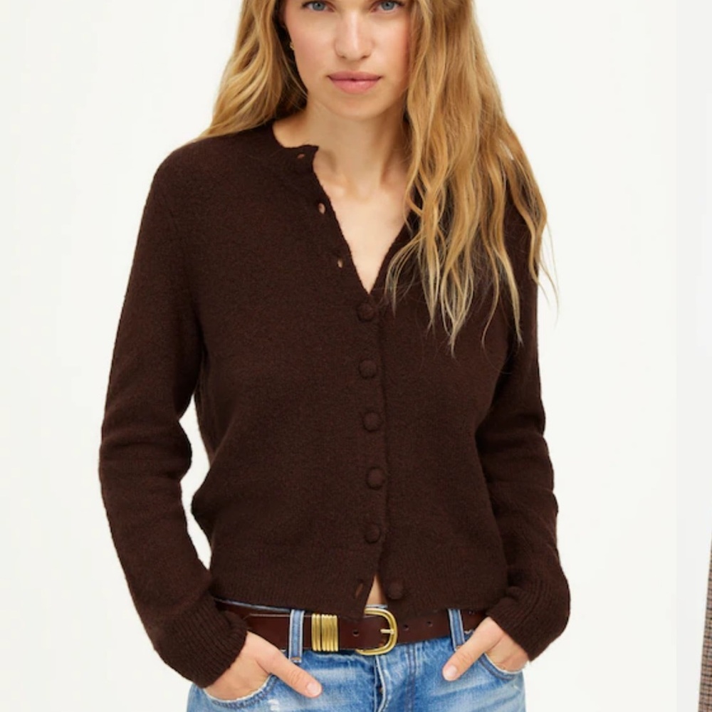 Madewell Chocolate Brown Button-Front Cardigan